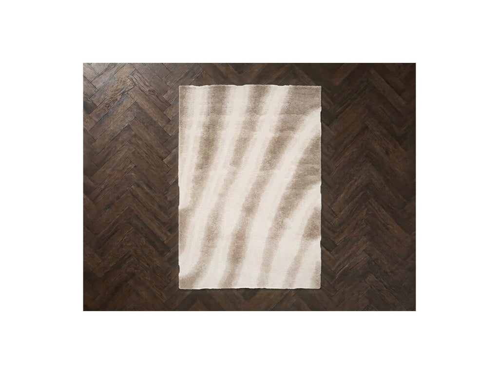 Tirasu - Tapis Poils Longs - Motif Abstrait - Beige