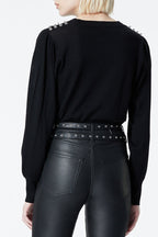 The Kooples - Pull 100% Mérinos Noir - Femme