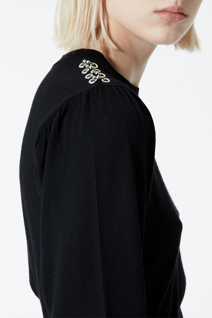The Kooples - Pull 100% Mérinos Noir - Femme