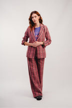 Le Pantalon Neil A  Carreaux Roses