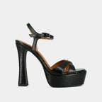 Jonak - Sandales Britany Cuir Vieilli - Noir