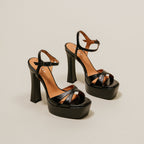 Jonak - Sandales Britany Cuir Vieilli - Noir
