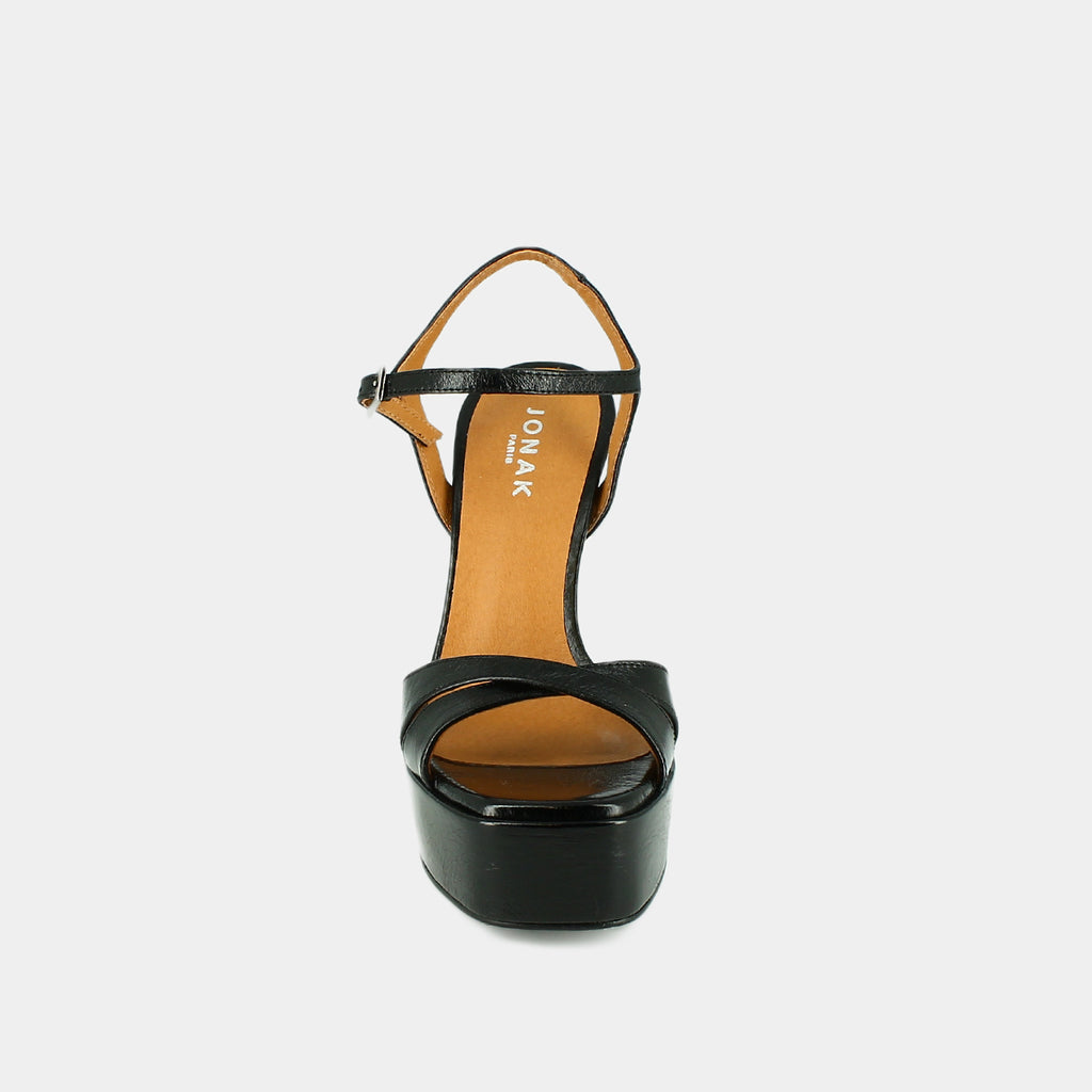Jonak - Sandales Britany Cuir Vieilli - Noir