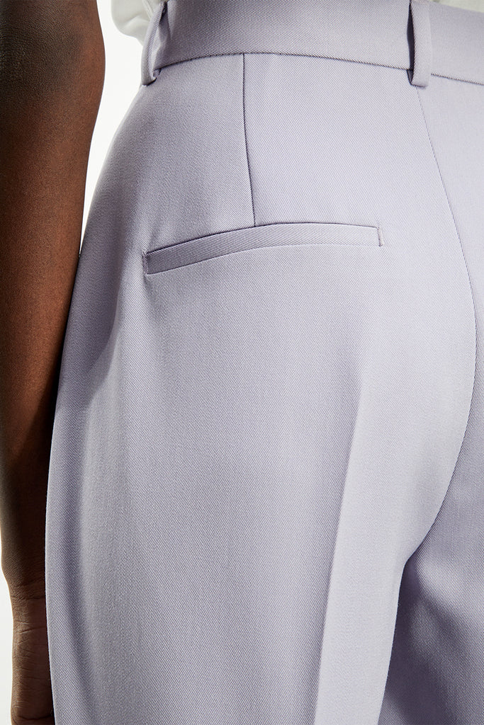 The Kooples - Pantalon Droit 100% Laine Mauve - Femme