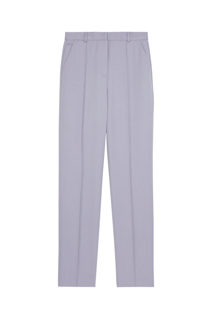 The Kooples - Pantalon Droit 100% Laine Mauve - Femme