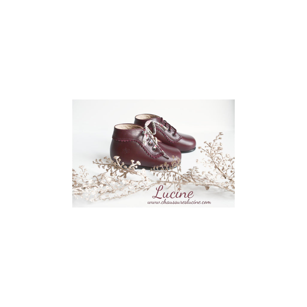 Chaussures Bottillons Aimée - Cuir Bordeaux - Fille