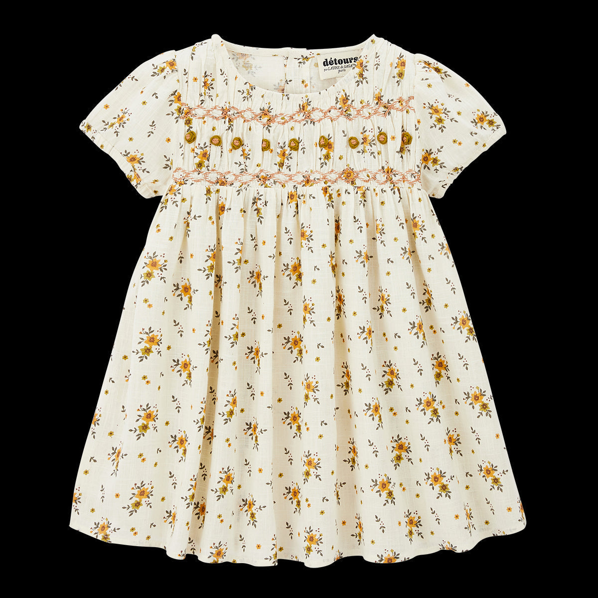 Robe Orchidee Ivoire/Moutarde