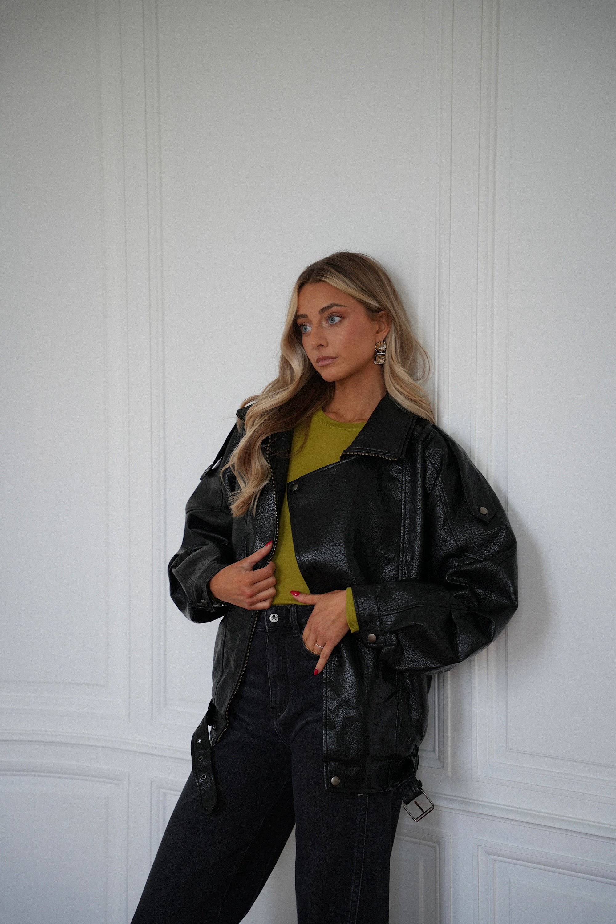 Veste En Similicuir Ivy - Noire