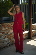 Top Crochet Léo - Rouge