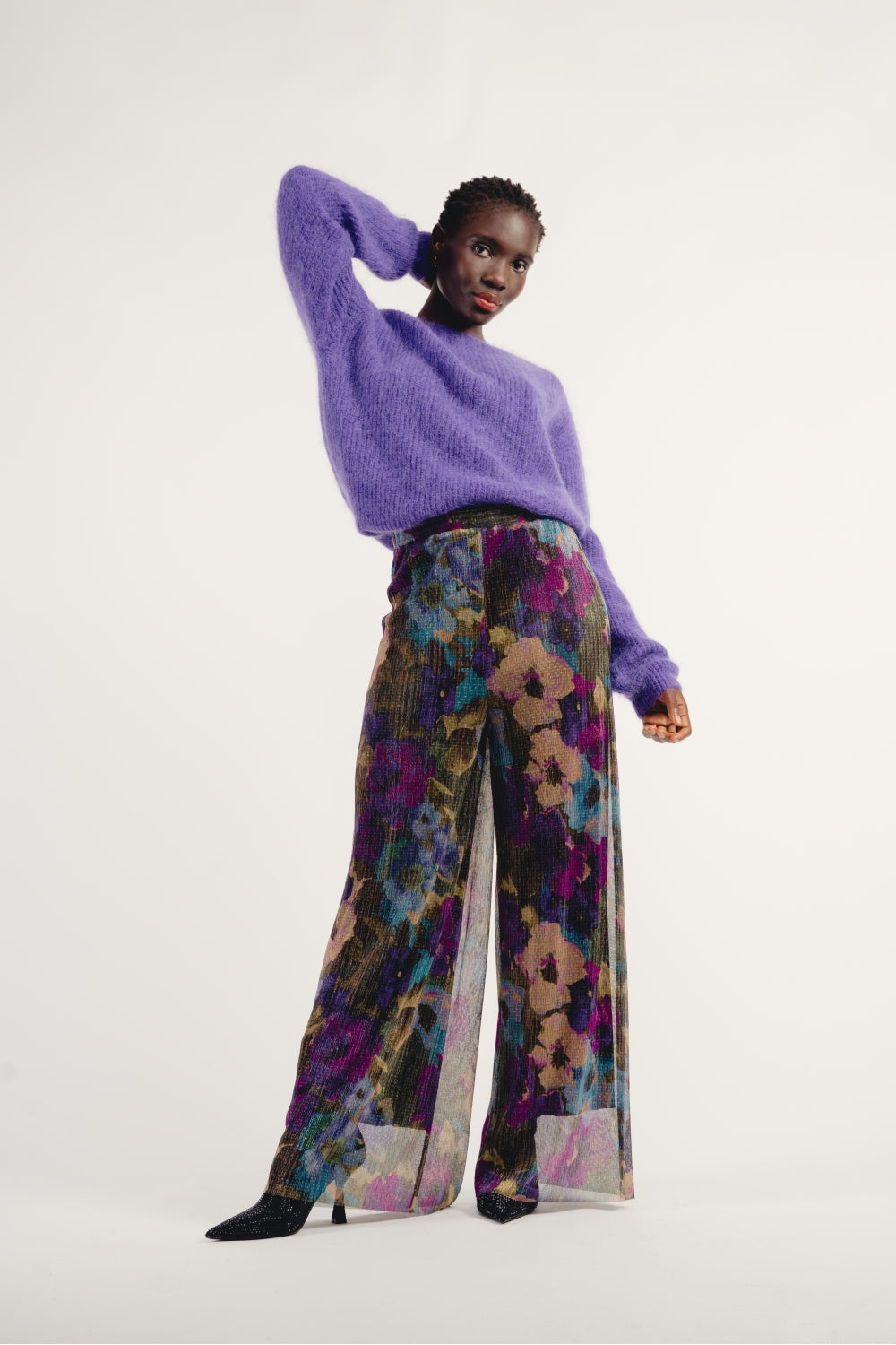 Le Pantalon Andrea Fleurs Métalliques