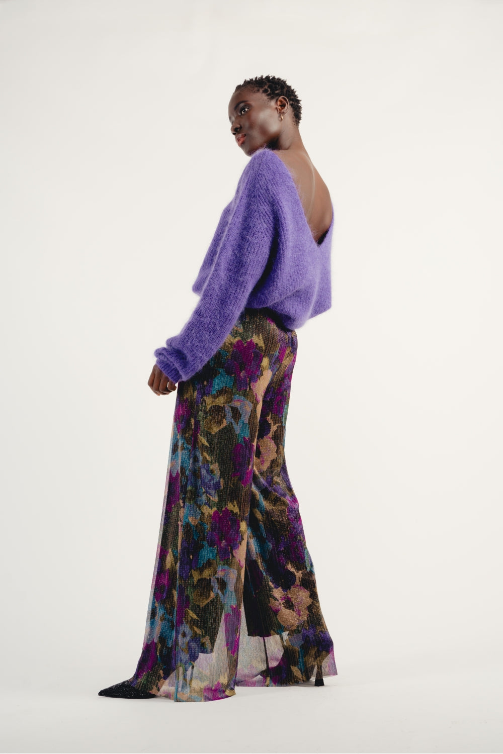Le Pantalon Andrea Fleurs Métalliques