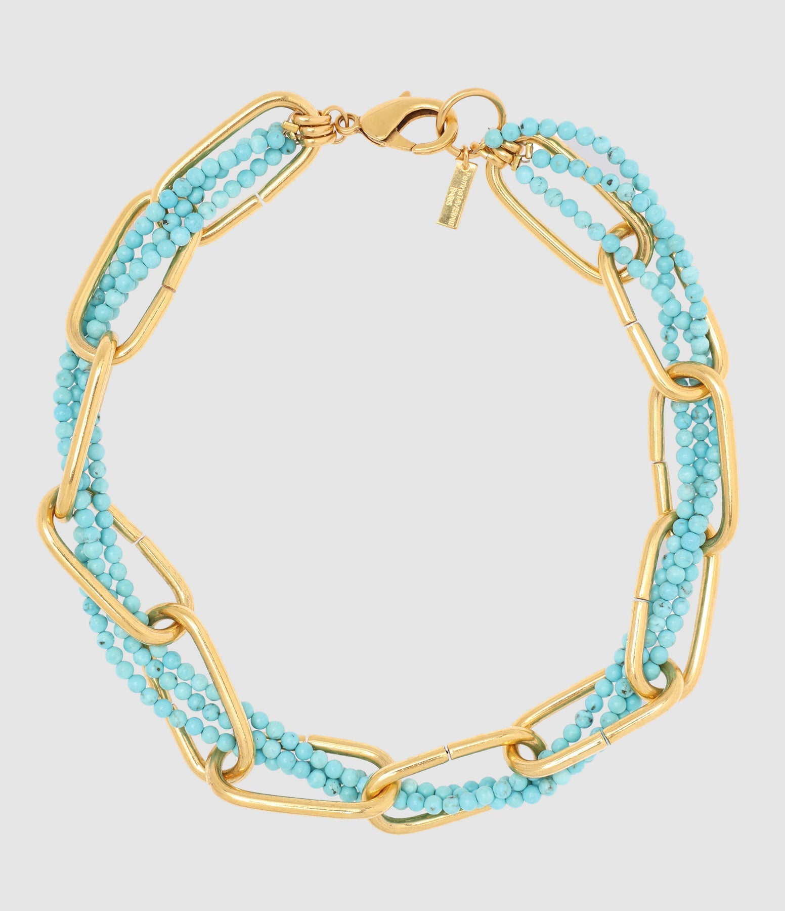 Perrine Taverniti - Collier Ramey Turquoise Doré - Femme