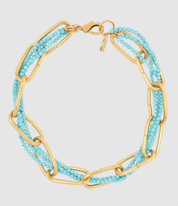 Perrine Taverniti - Collier Ramey Turquoise Doré - Femme