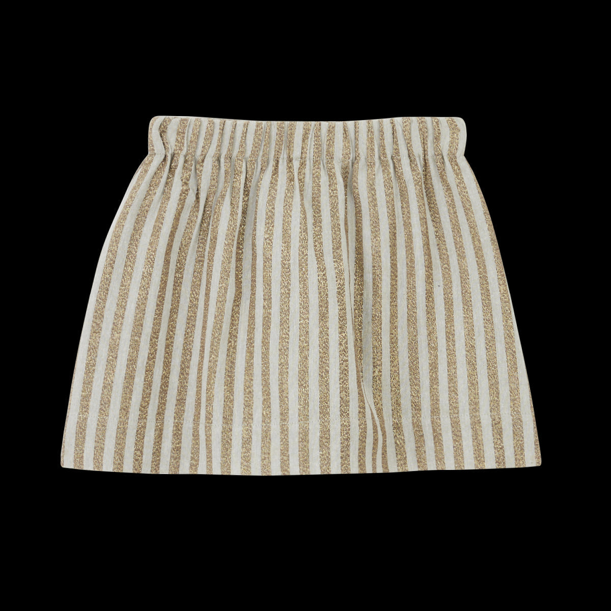 Jupe Carline Rayures Vert De Gris Et Lurex Doré