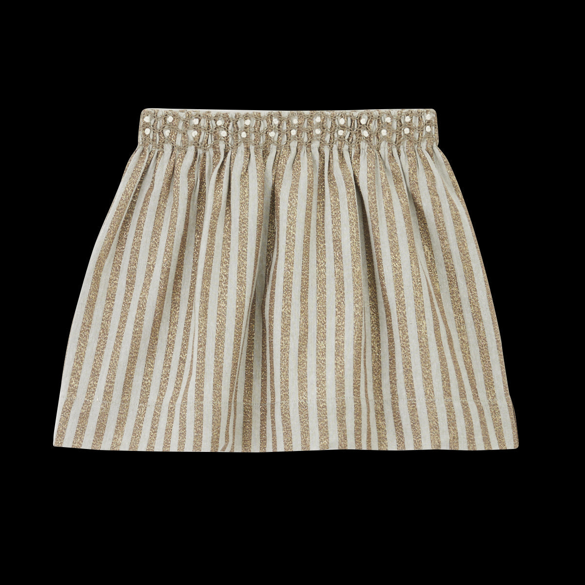 Jupe Carline Rayures Vert De Gris Et Lurex Doré