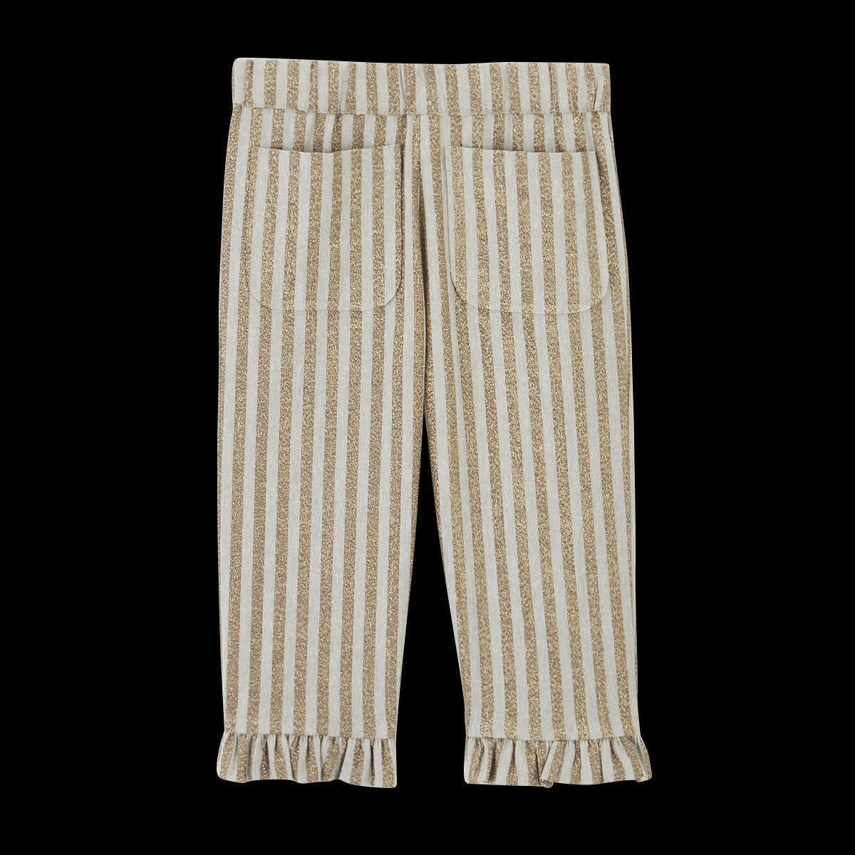 Pantalon Saule Rayures Vert De Gris Et Lurex Doré