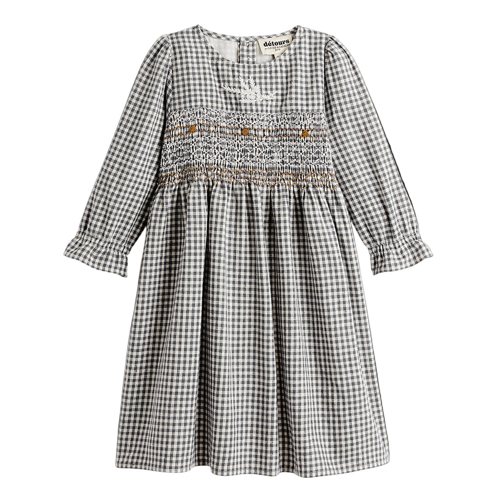 Robe Yoko Vichy Anthracite/Ivoire