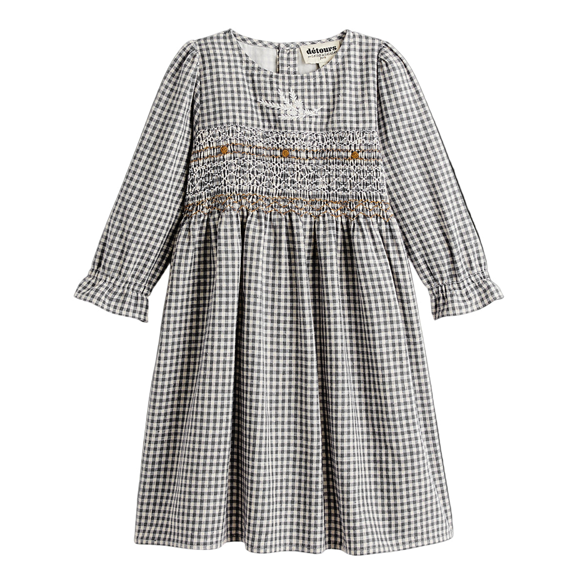 Robe Yoko Vichy Anthracite/Ivoire