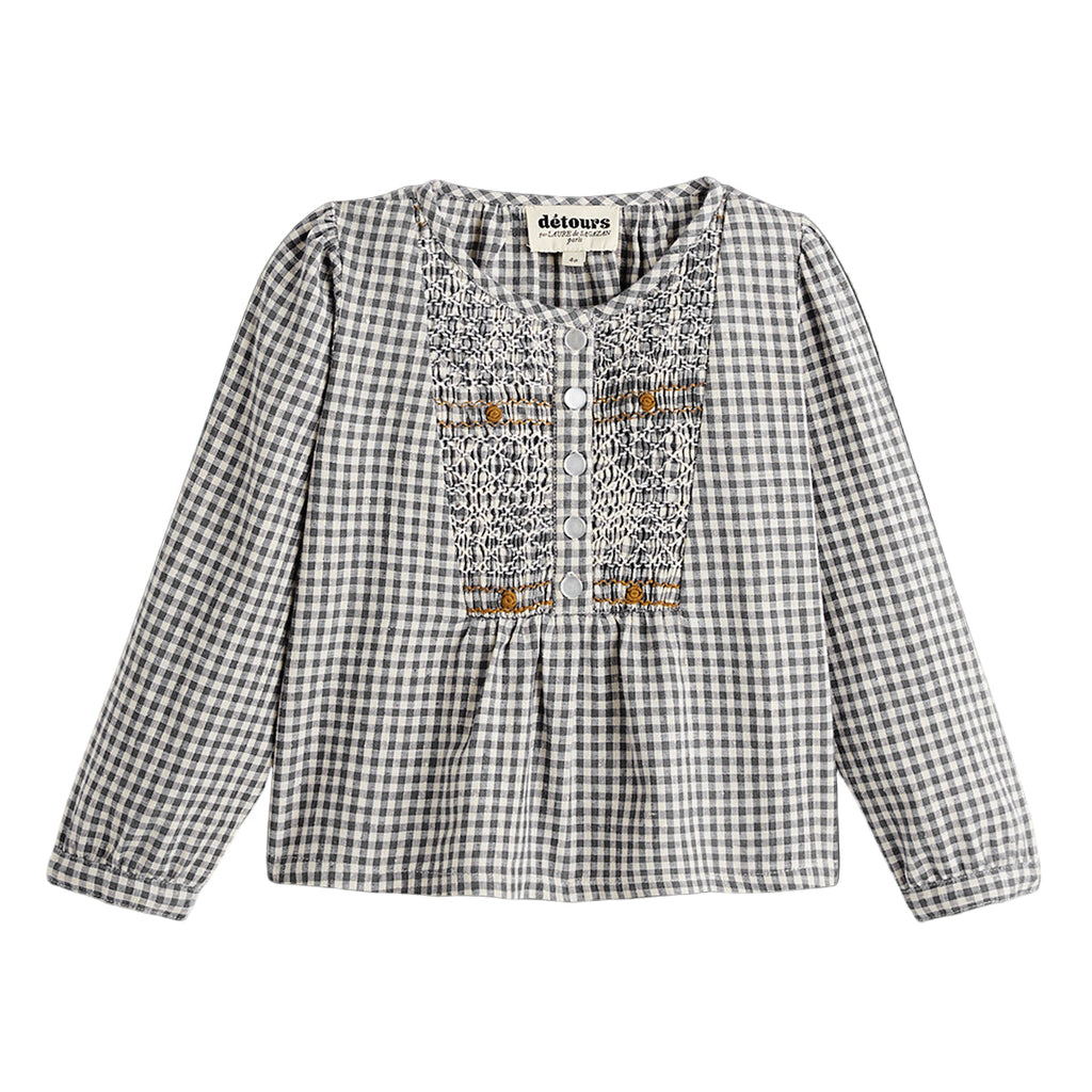 Blouse Enora Vichy Anthracite/Ivoire