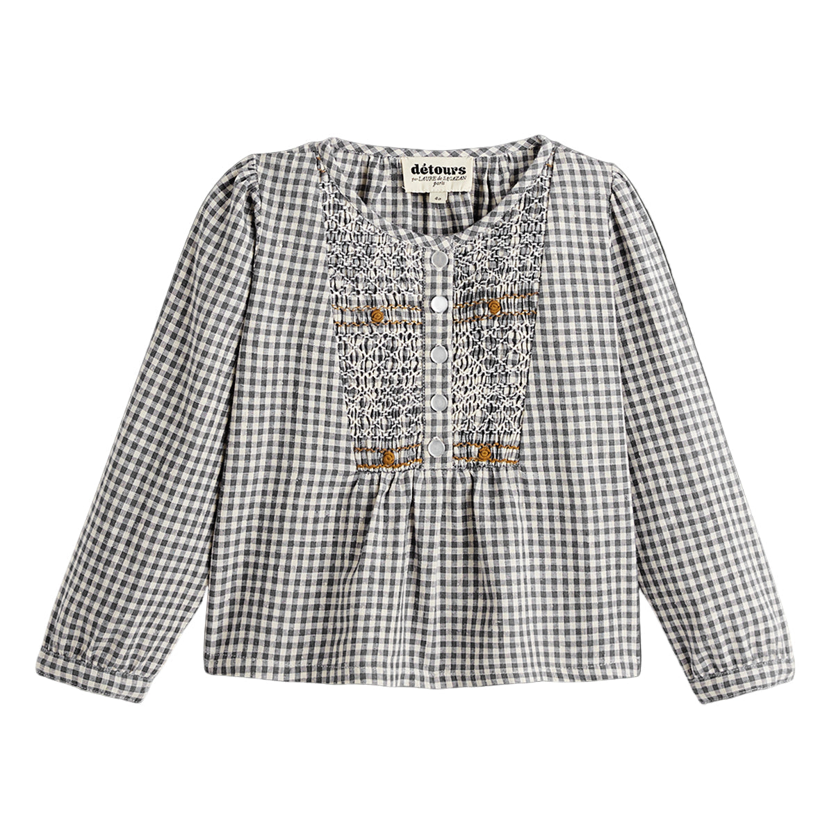 Blouse Enora Vichy Anthracite/Ivoire