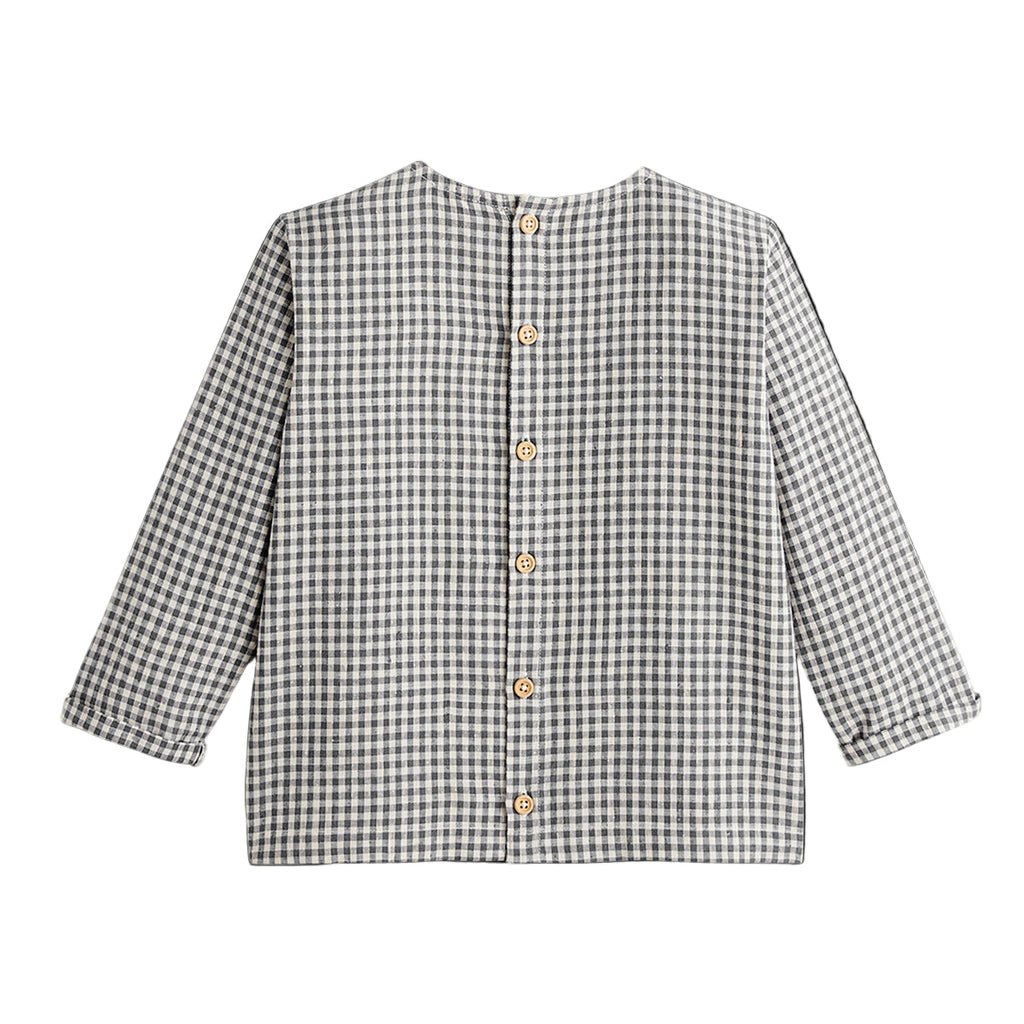 Chemise Pietro Vichy Anthracite/Ivoire