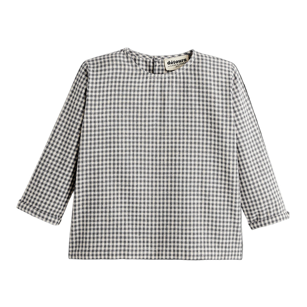Chemise Pietro Vichy Anthracite/Ivoire