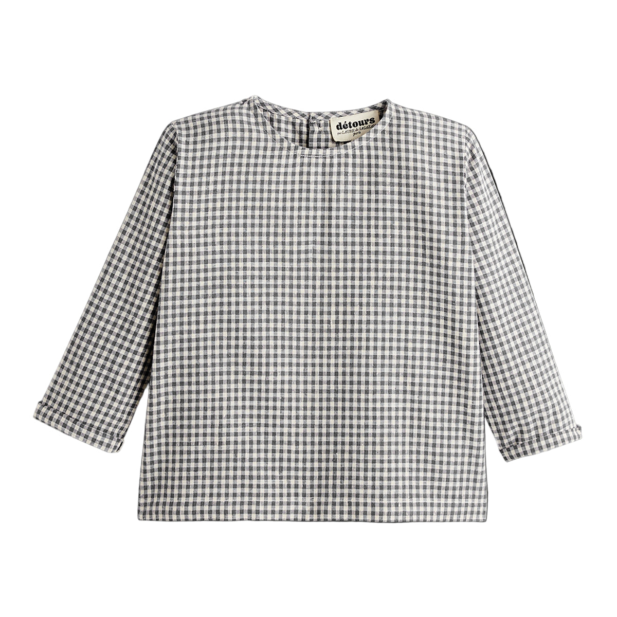 Chemise Pietro Vichy Anthracite/Ivoire