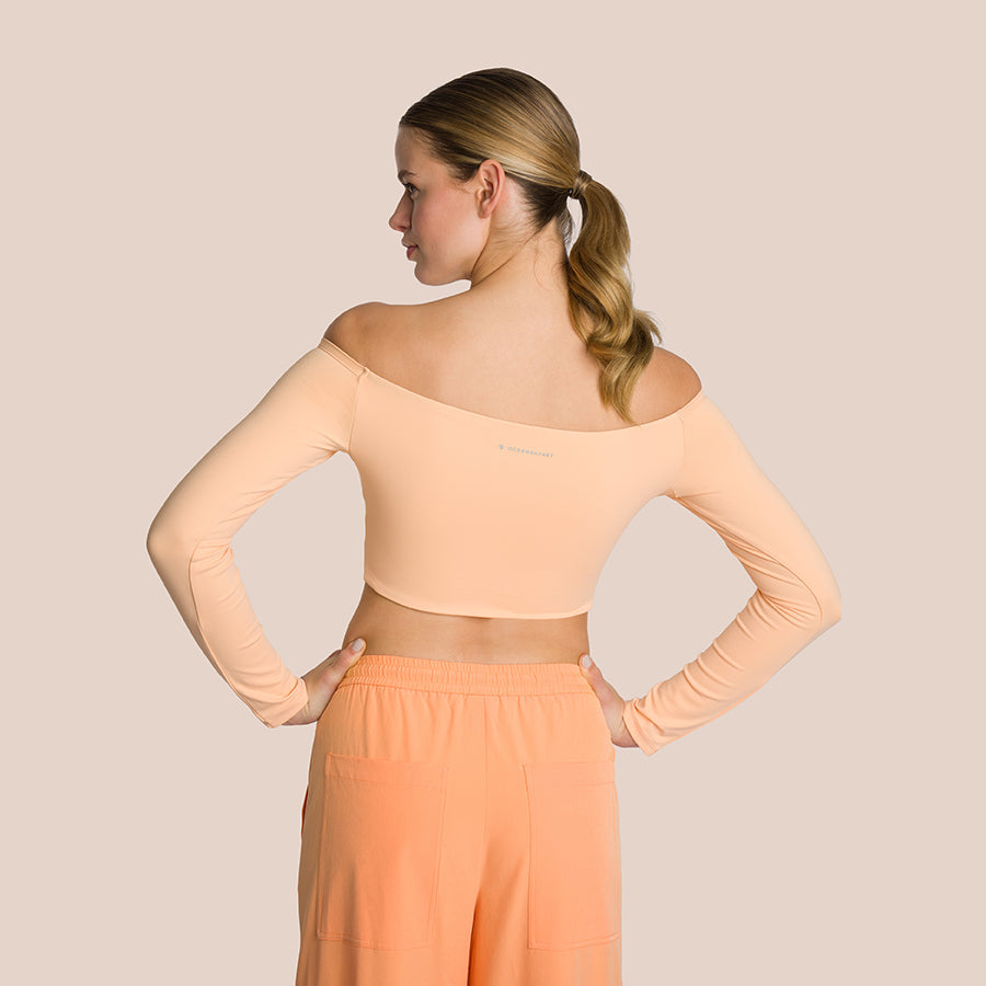 T-Shirt À Manches Longues Venus Front Twist - Orange Tropical Doux