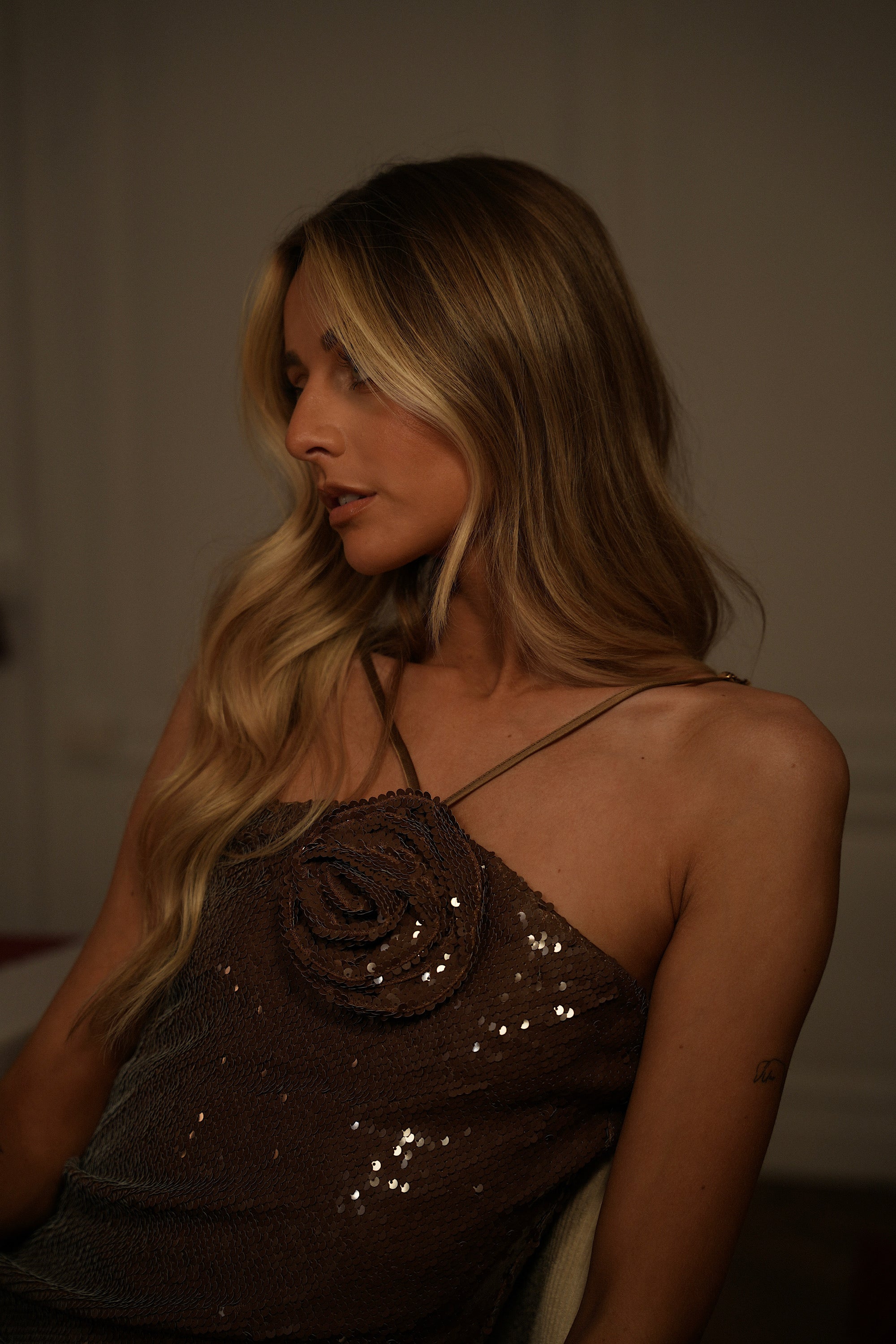 Robe À Sequins Dora - Taupe