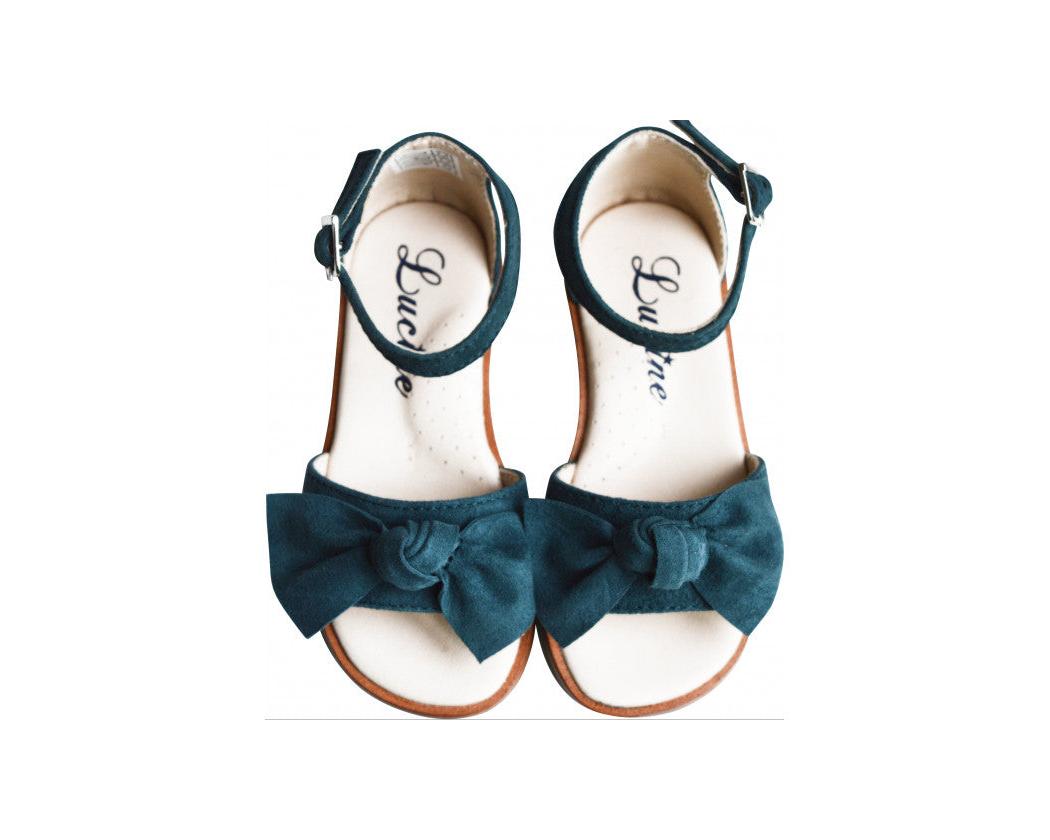 Nu-Pieds Noeud - Vert Bleuté - Fille