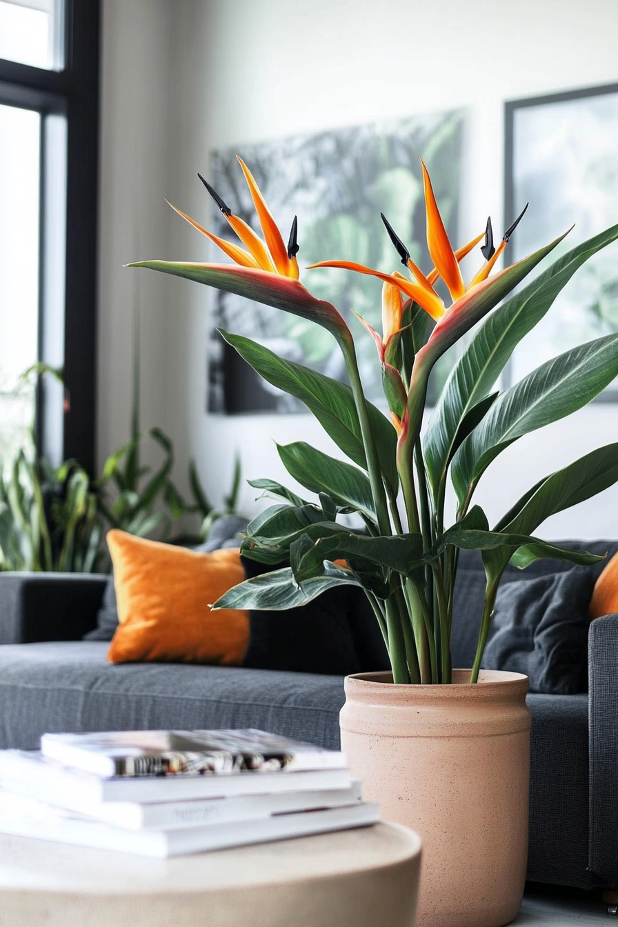 Strelitzia Reginae En Fleurs – Plante D’Intérieur