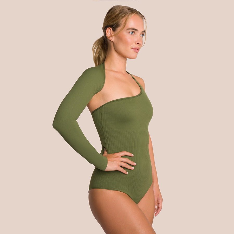 Body Elodie À Une Manche - Vert Pin Profond