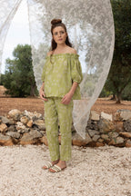 La Blouse Brigitte Broderie Anglaise Kaki