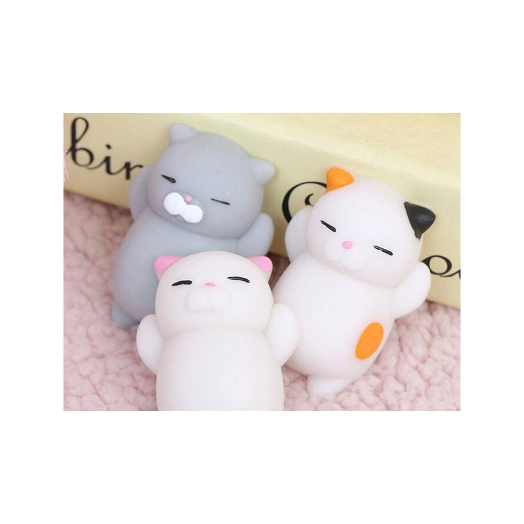 Mini Squishy Chat Gris Qui Dort - Anti-Stress