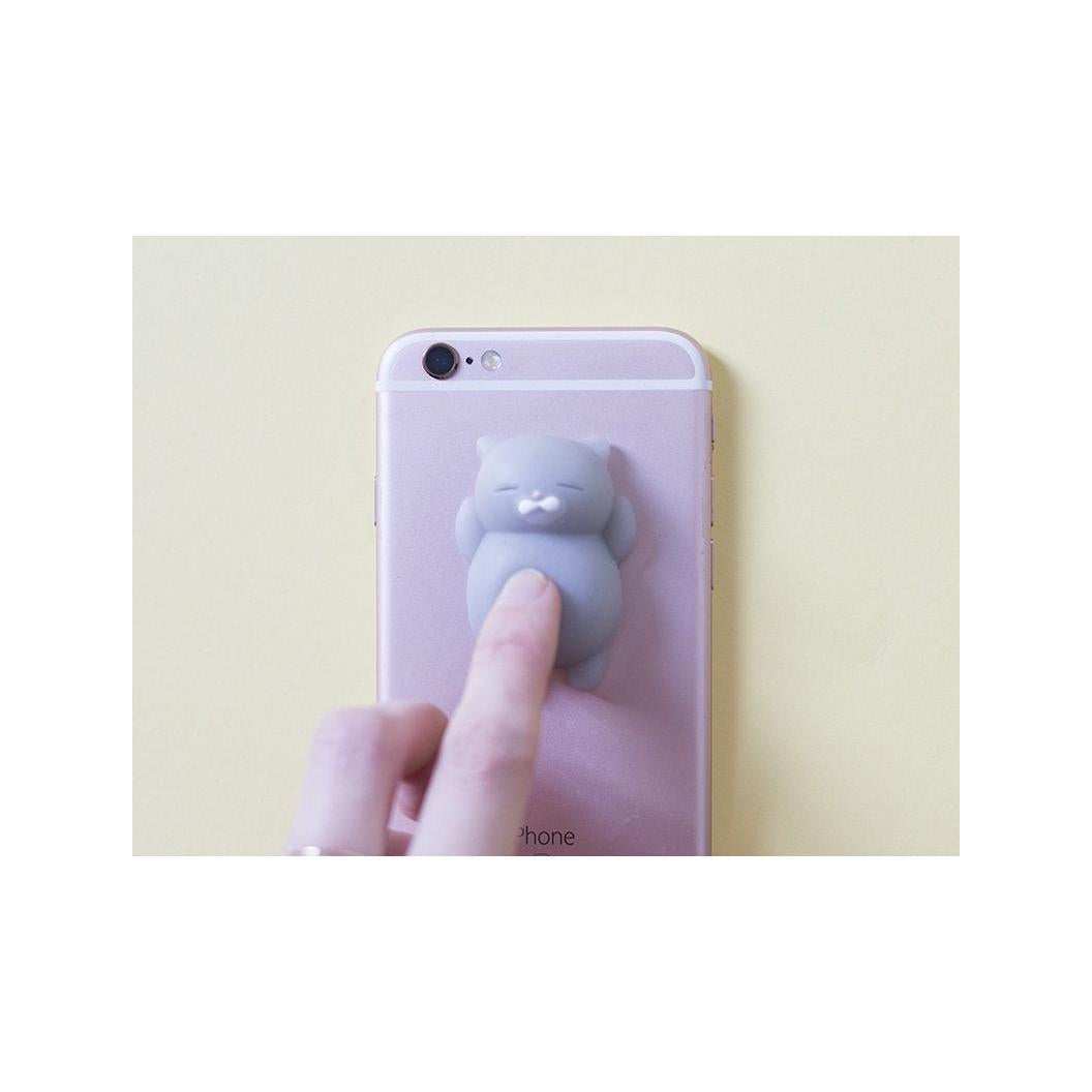 Mini Squishy Chat Gris Qui Dort - Anti-Stress