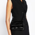 Dior - Sac Bandoulière Caro Patent And Matte - Femme - Black