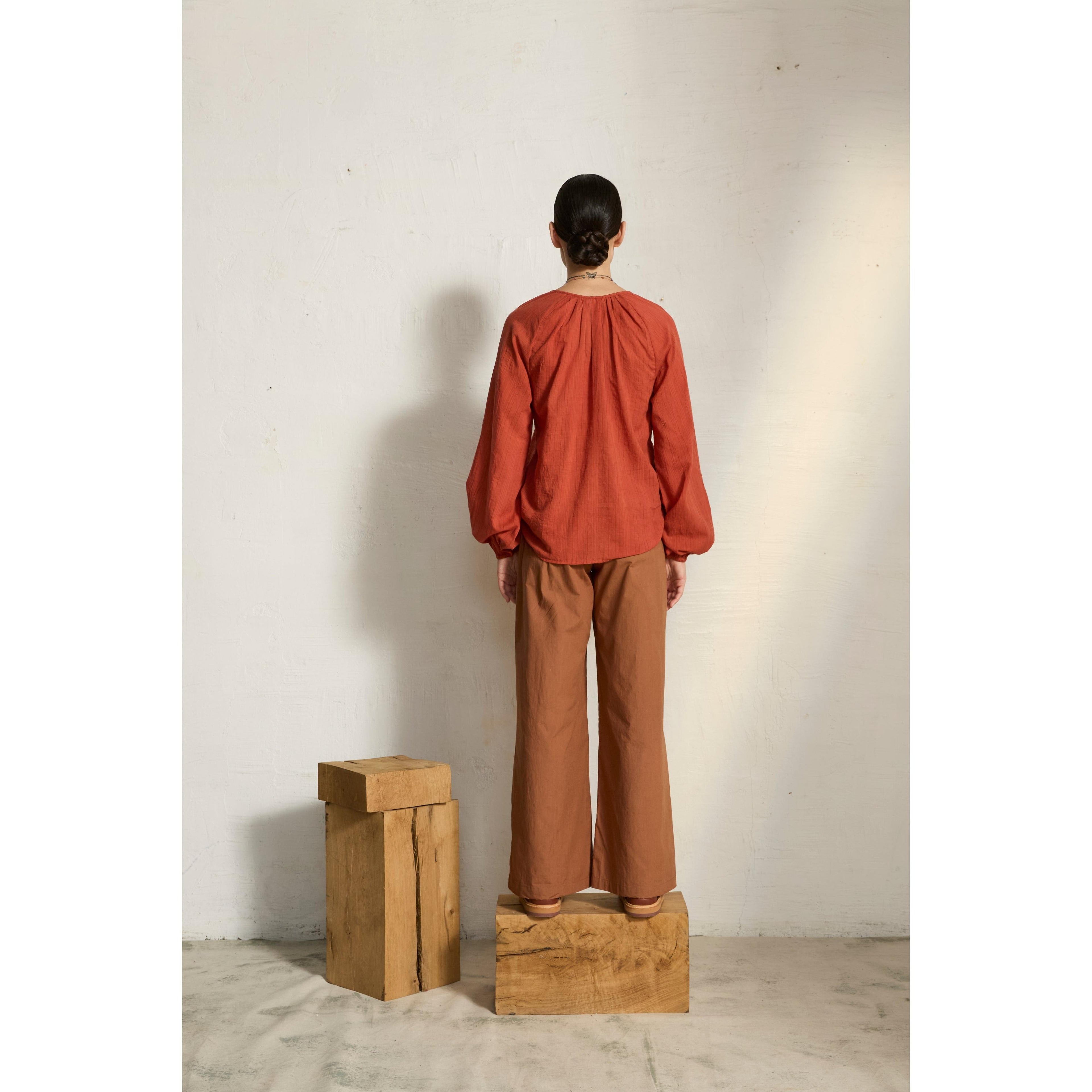 Blouse Rosie Ajouree - Mineral Blue