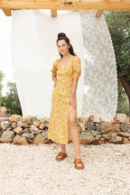 La Robe Reese A  Fleurs Jaunes