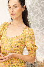 La Robe Reese A  Fleurs Jaunes