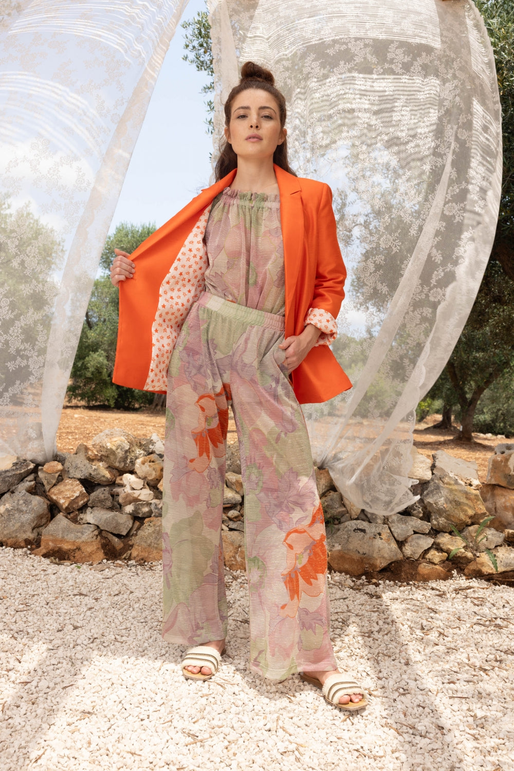 Le Pantalon Andrea A  Fleurs