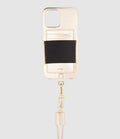 Elaow - Coque Porte-Cartes Cordon Cuir Platine - Mixte