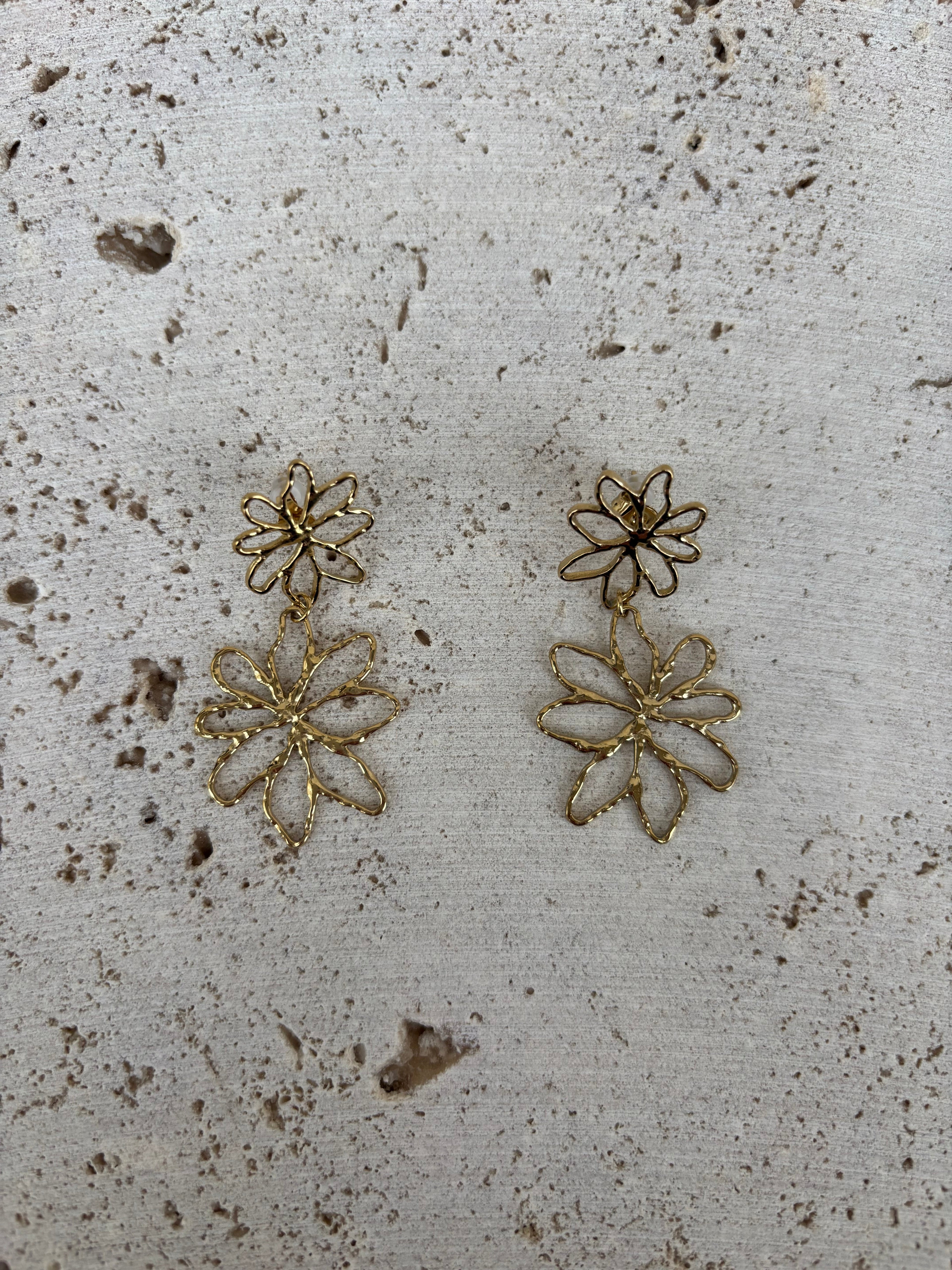 Boucles D'Oreilles Double Dainty Flower