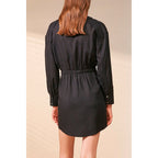Suncoo - Robe Asymétrique En Lin - Noir