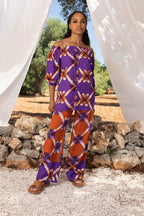 Le Pantalon Tracy Geo Tie And Dye Mauve