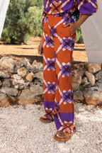 Le Pantalon Tracy Geo Tie And Dye Mauve