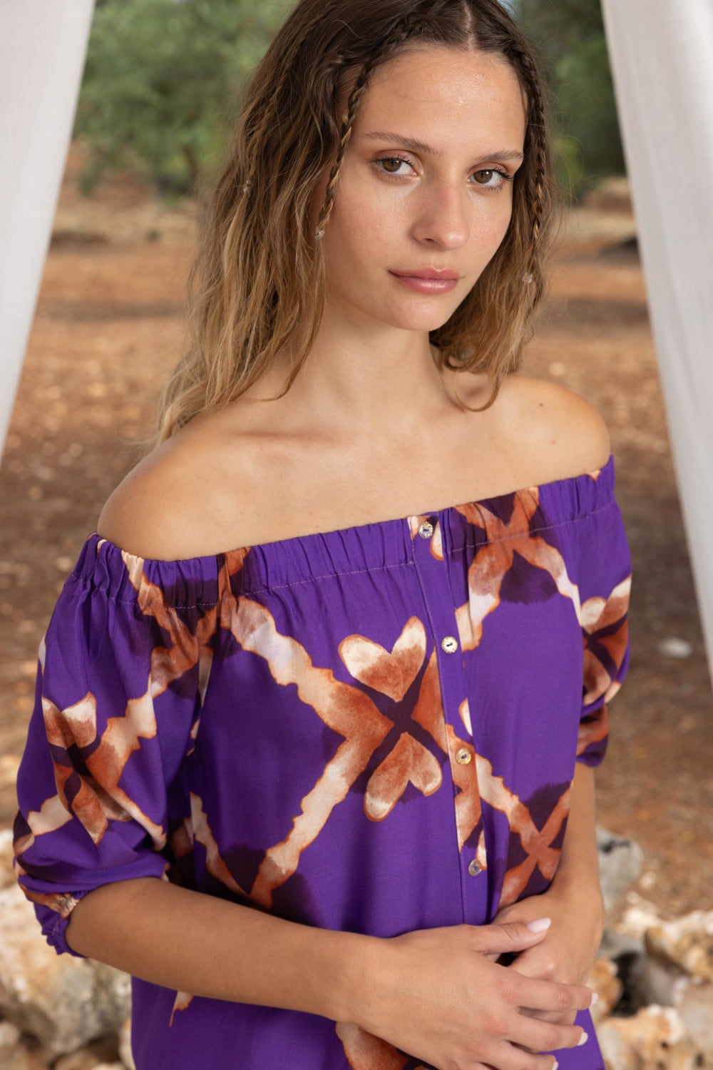 La Robe Chemise Laura Geo Tie And Dye Mauve