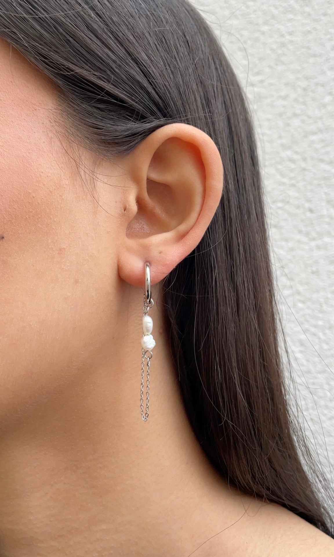 Boucles D'Oreilles Double Pearl