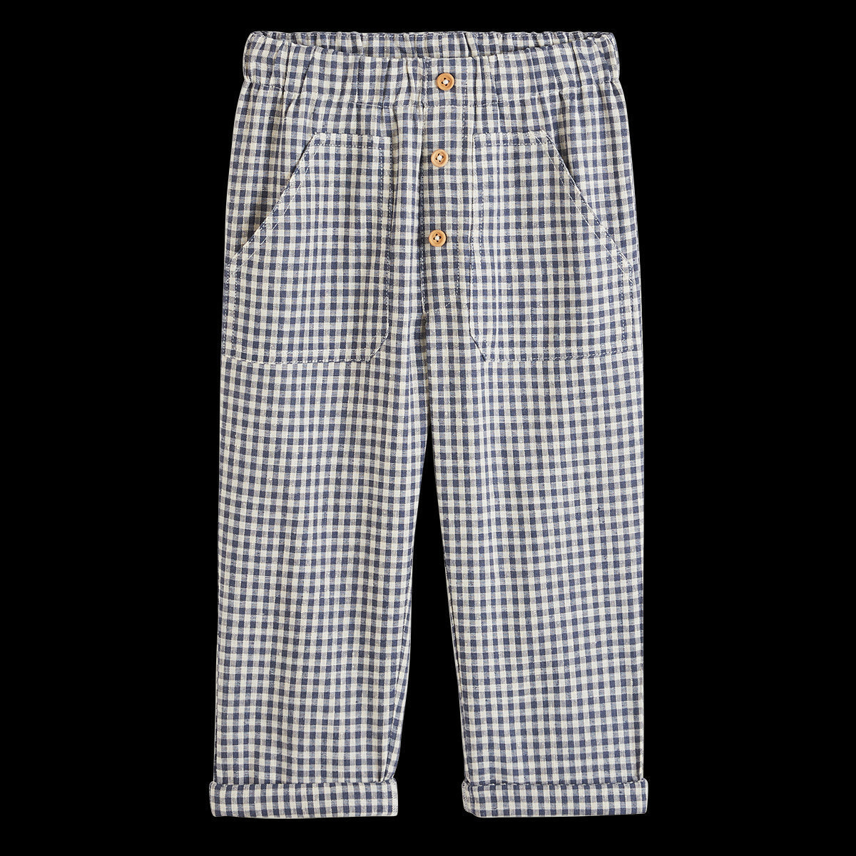 Pantalon Marlow Vichy Bleu Orage Et Ivoire