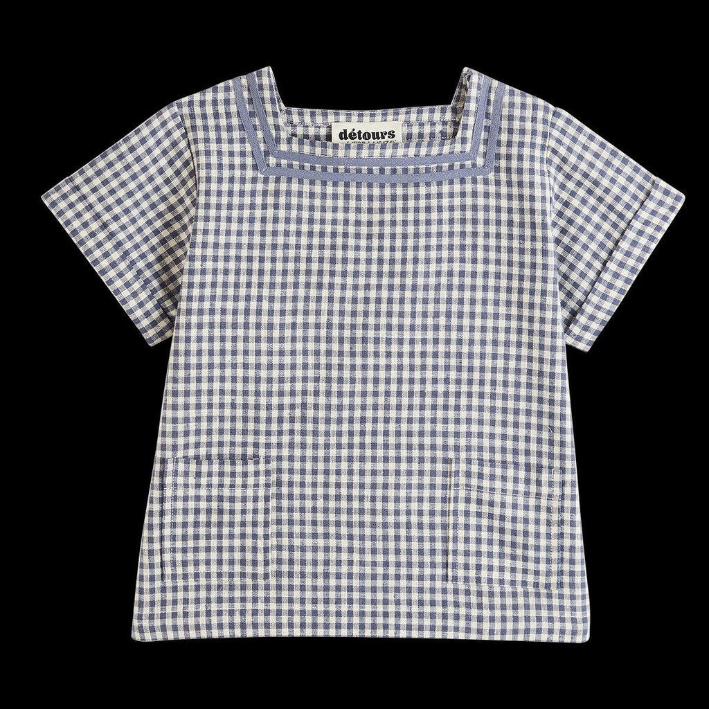 Top Isaac Vichy Bleu Et Ivoire