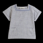 Top Isaac Vichy Bleu Et Ivoire